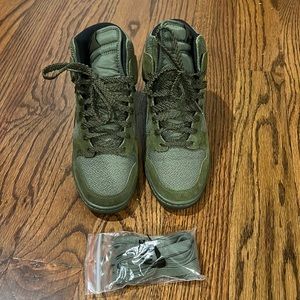 Nike olive green wedge sneaker worn once w/ extra laces. Good condition. No box